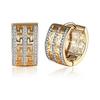Rockyu Jewelry Brand Earrings for Women Popular Adults Gold Zirconia Watermark Great Wall Pattern Antique (Gold)
