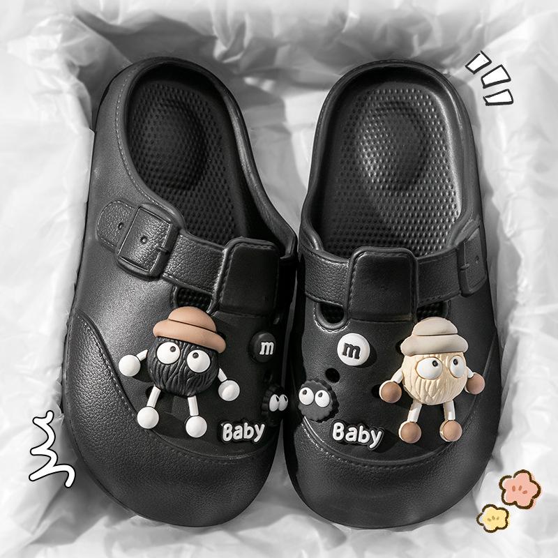 

Женские полутапочки с закрытым носком против скольжения 2025 - Новый летний стиль для офисной носки 40-41 чёрный