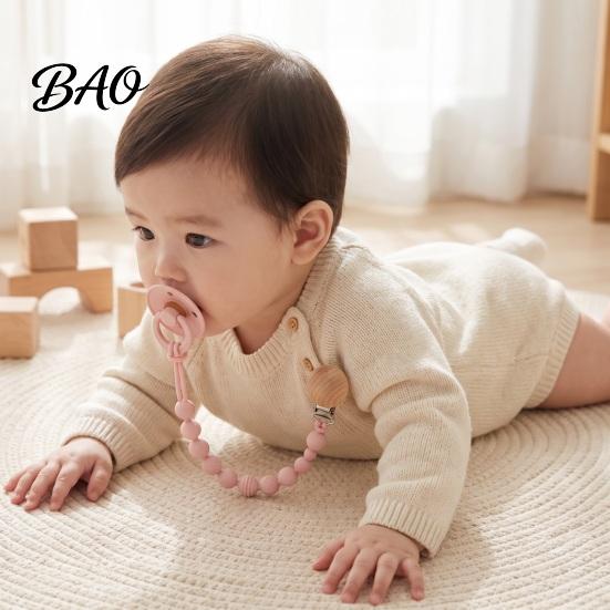 Safe Baby Accessory for Outings Pacifier Clip, Food-Grade Silicone Teether Holder Chain Infants, Boilable Strap BPA-Free Anti-Slip Leash 0-24 Months,