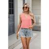 Sommer Neue Einfarbig V-ausschnitt Lose Ärmelloses Casual T-shirt Weste Top
