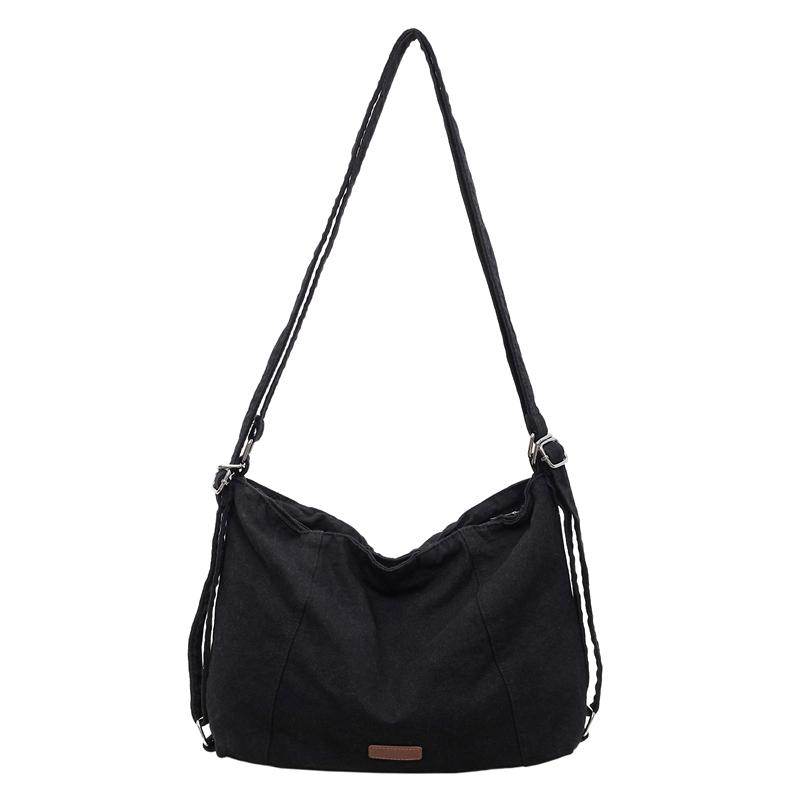 Fashi Lightweight Solid Color Canvas Zipper Shoulder Bags 2026 Sewing Thread Casual Versatile Women's Crossbody Bags