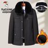 Veste d'hiver en coton duvet doublée polaire pour hommes Woodpecker pour personnes d'âge moyen et âgées