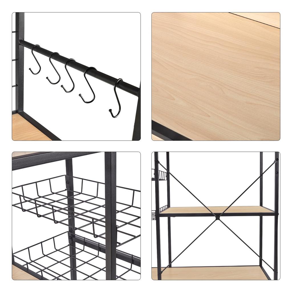 Fusehome Range Rack Range Stand Kitchen Rack Width 83 Dish Shelf Kitchen Shelf Overall Load Capacity 90kg Compatible with Large Microwave Oven Kitchen