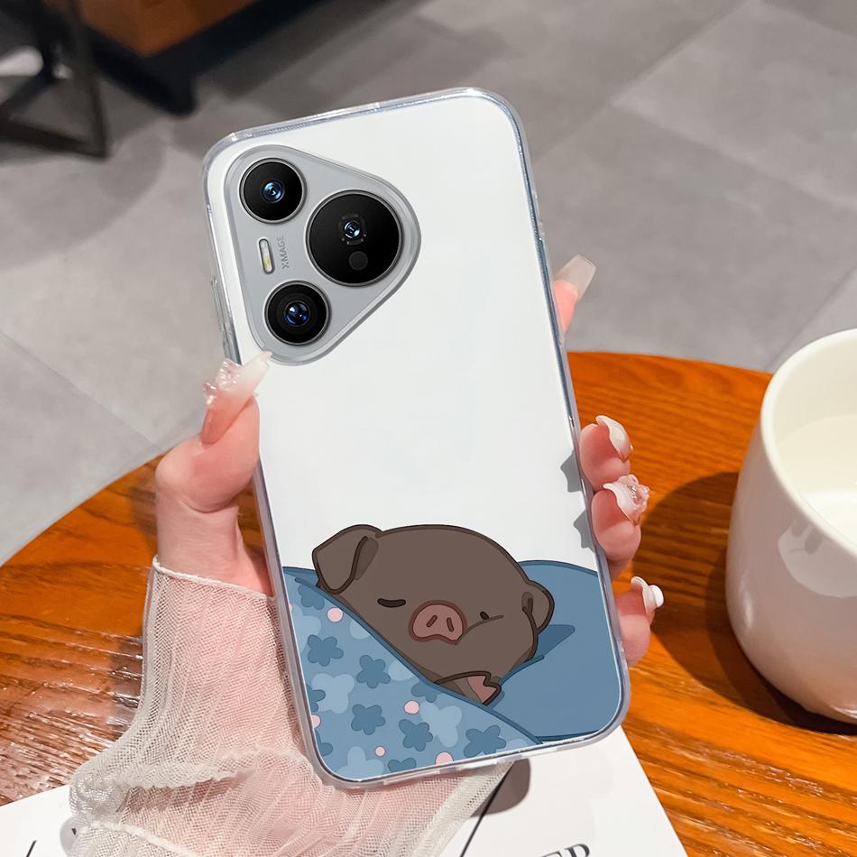 For Huawei Pura 70 Pro Plus Ultra Case Lucky Flower Transparent Phone Funda For Huawei Pura 70Pro+ Soft Slim TPU Silicone Cover