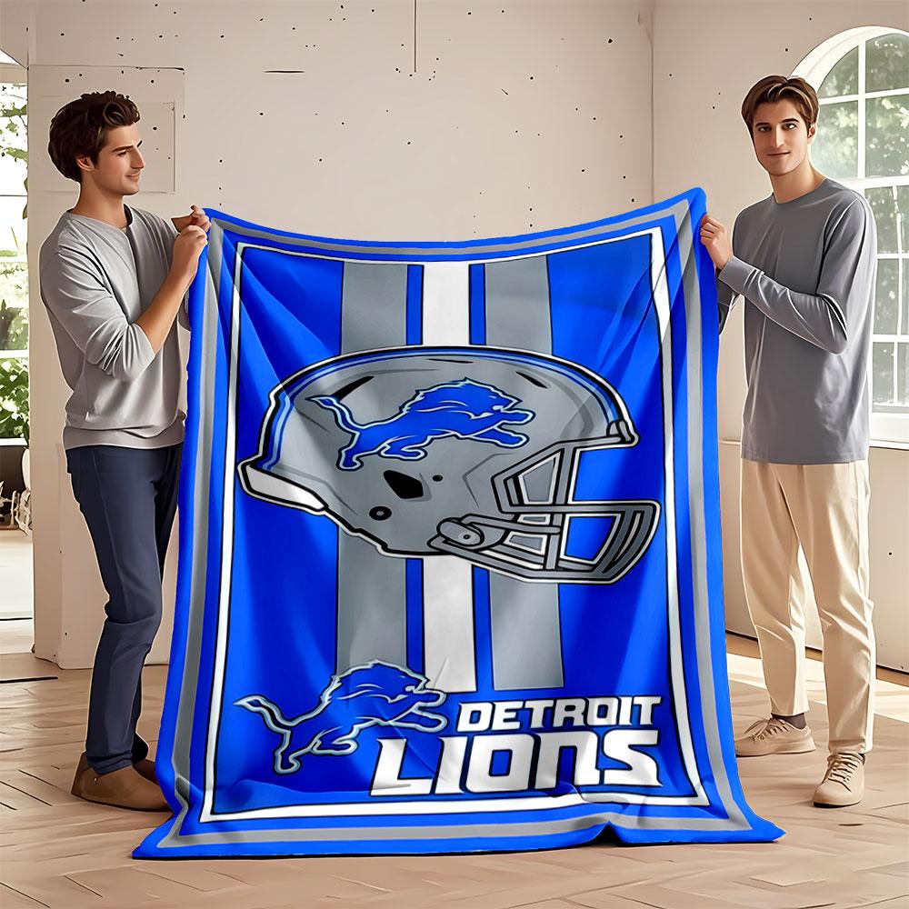 Detroit Lions Football Helmet Blanket Print Blanket Soft and Cozy Perfect for the Living Room Bed Sofa or a Nap,gift