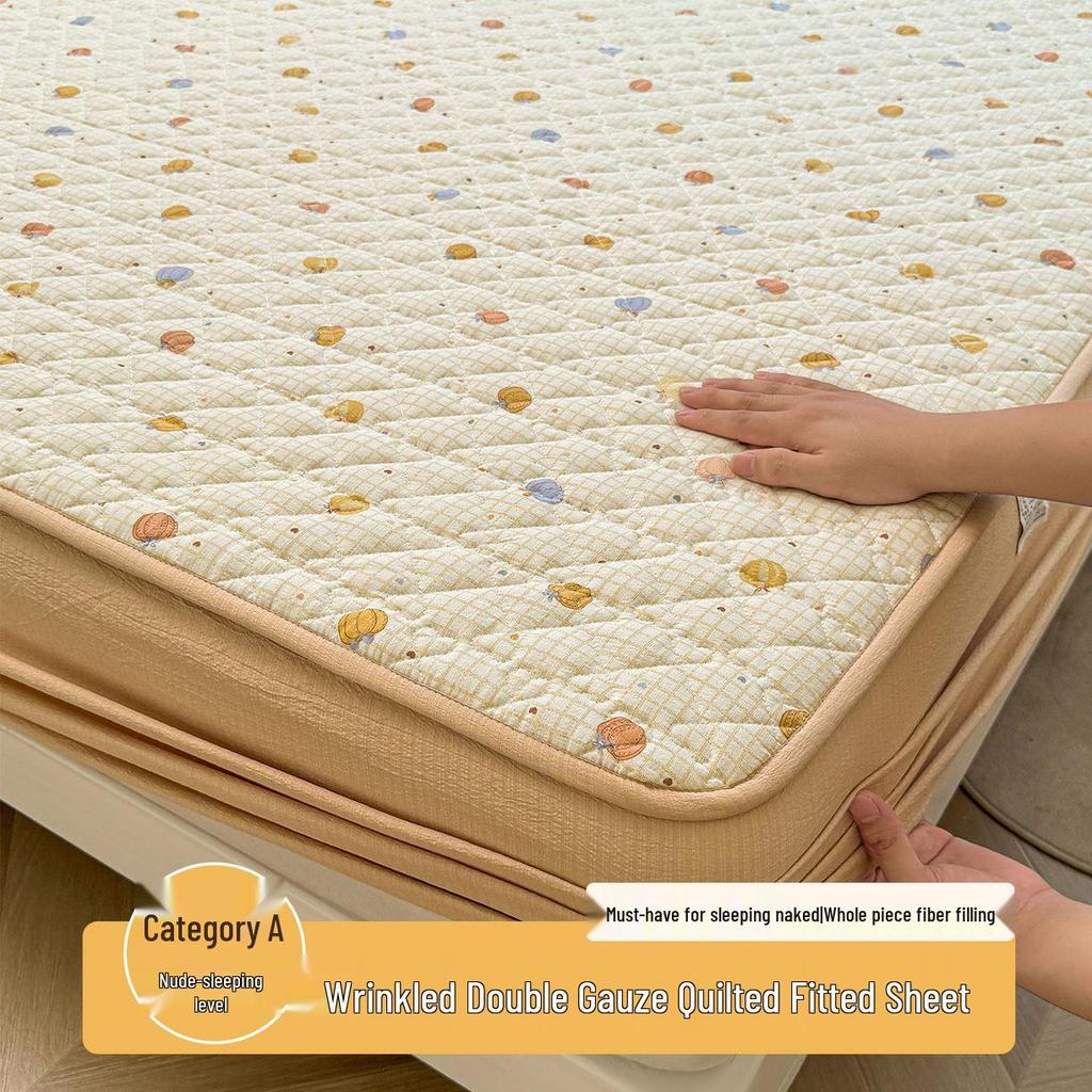 Retro Crinkle Cotton Quilted Fitted Sheet Set - 3 Piece 2025 Edition