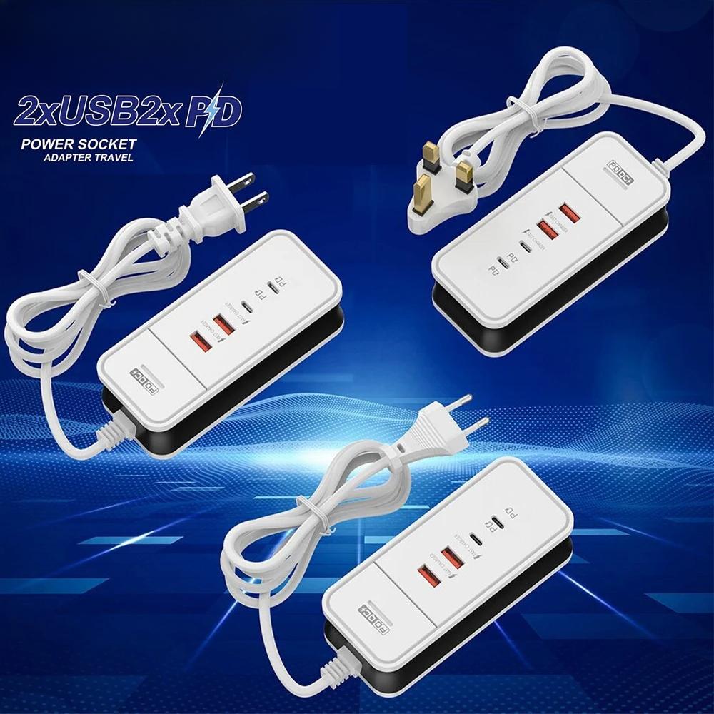 50W 4-portowy HUB ładowarki USB typu C Mini szybkie ładowanie Biurkowa stacja zasilania Rozszerzenie gniazda dla iPhone'a Tabletu Android Smartfona