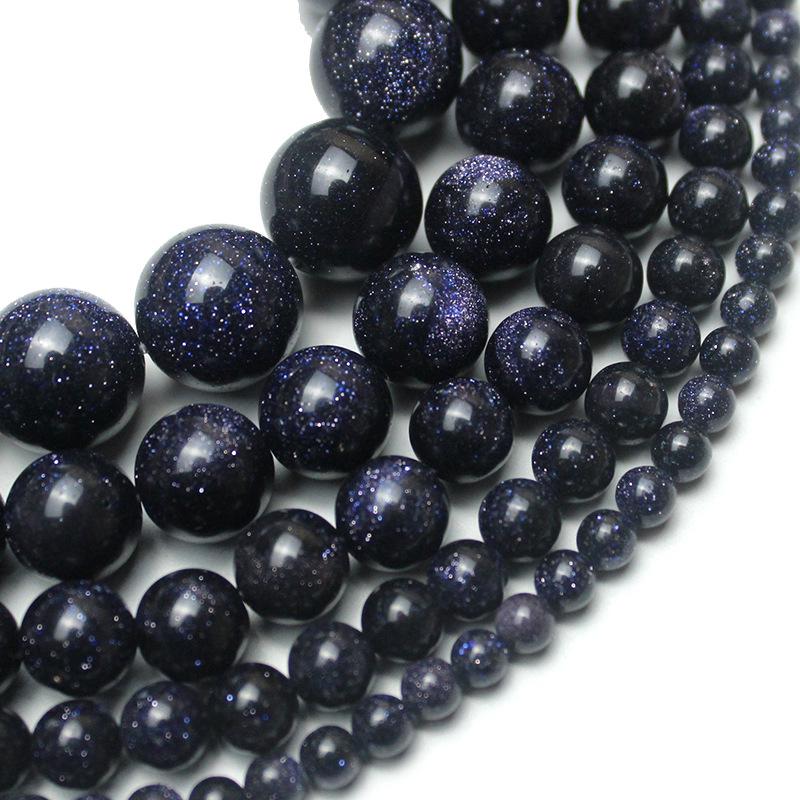 Beyond Crystal Blue Sandstone Round Beads for DIY Handmade Jewelry