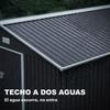Capanno da Giardino, 12,4 m², 340 x 386 x 200 cm, 2 Porte Scorrevoli, Grigio Scuro