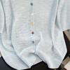 Elegant Button-Front Short Sleeve Knit Top