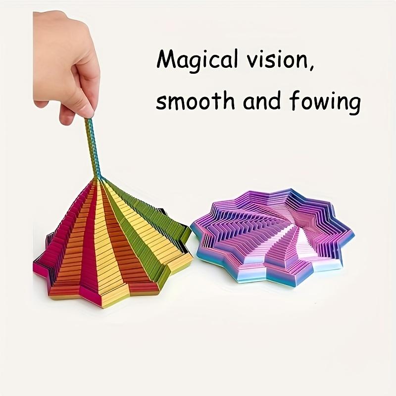 1 Stück Zufällige Farbe 3D-gedruckter Stern Fidget Spinner - 2 Größen Farbverlauf Rotierende Polygone, Erweiterbare Sensorische Schreibtischdekoration & Stress