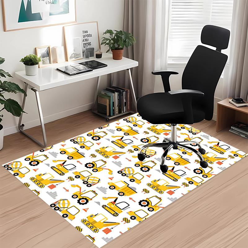 excavator Printed Carpet, for Office Chair Living Room Bedroom Kitchen Room Decor Gifts.