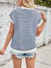 European New Fashion Striped Knitwear: Casual Color Block Batwing Sleeve Round Neck Sweater (2025)