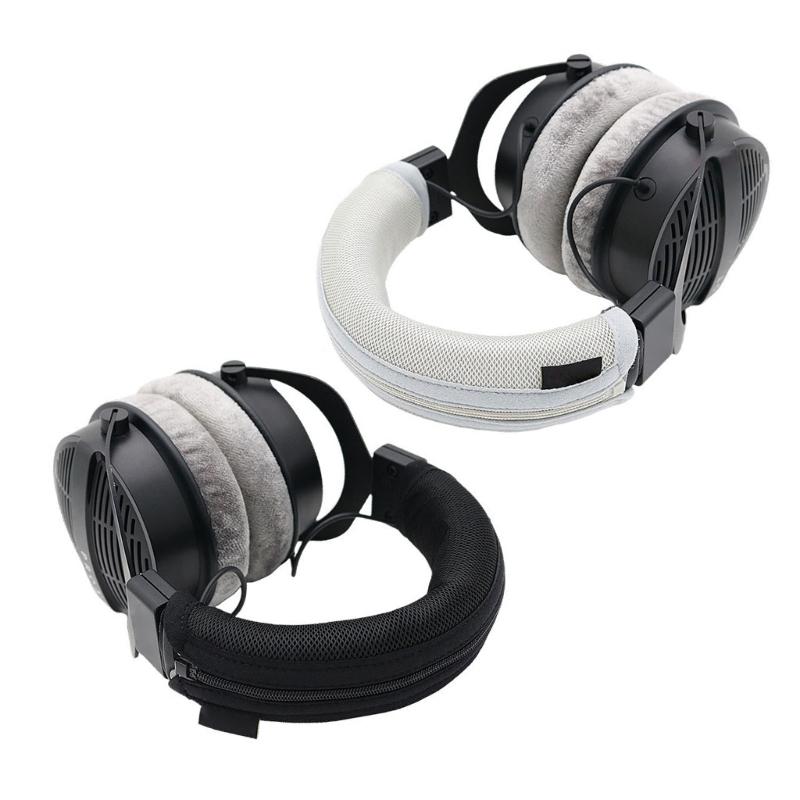 Breathable Mesh Fabric Headsets Headband Protective Guard Head Beam Sleeve for DT990 X Over Ear Headphones