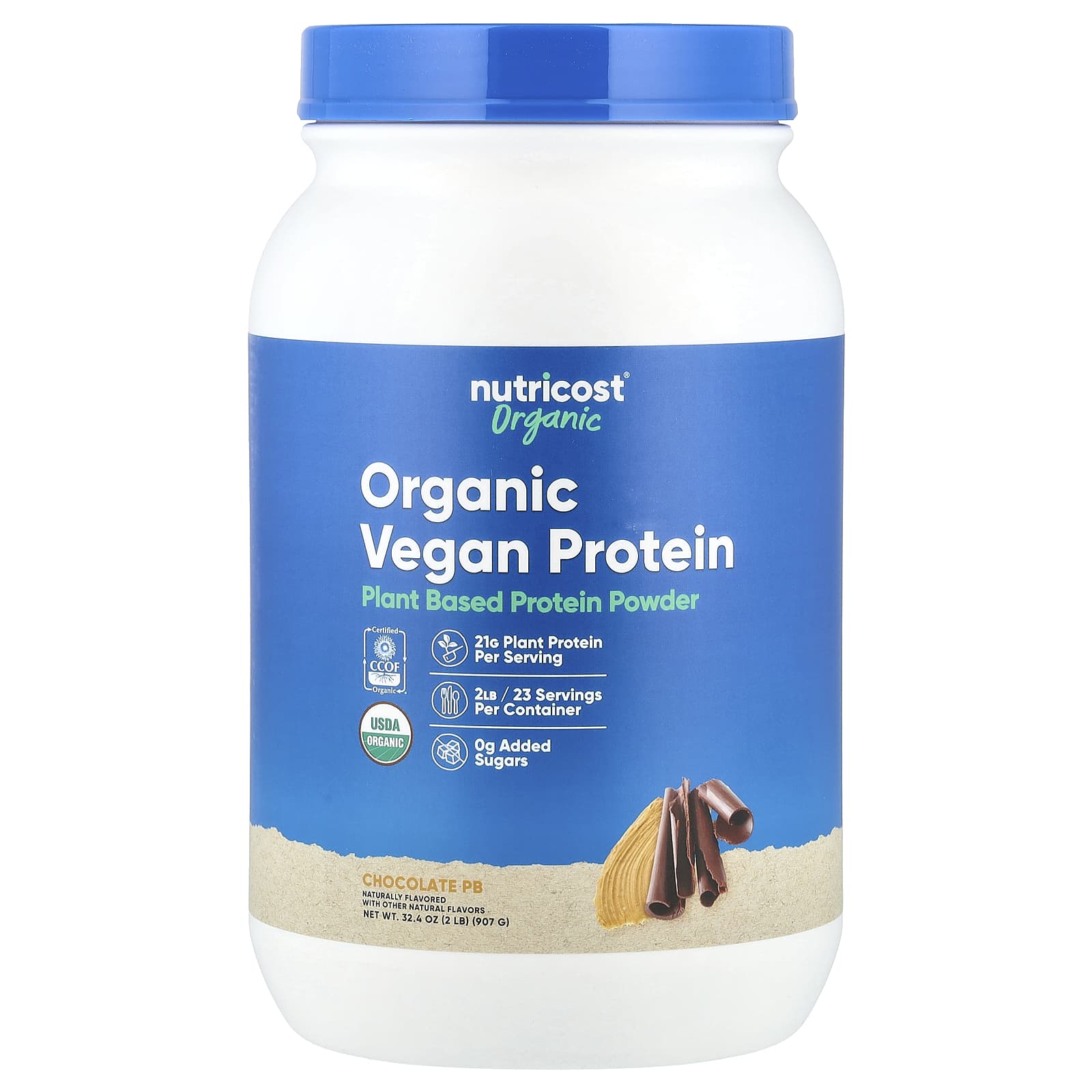 

Nutricost, Organic Vegan Protein, Chocolate PB, 2 lb (907 g)