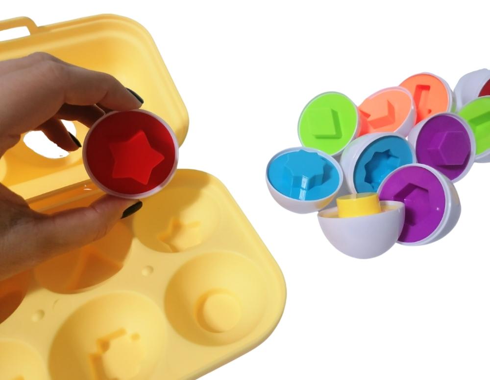 Jajka Montessori Dopasuj Kształt I Kolor Sorter Edukacja Układanka Nauka