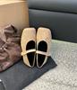 Retro Suede Leopard Print Square Head Flat Sole Single Shoes Versatile Soft Sole Word with Mary Jane Shoes