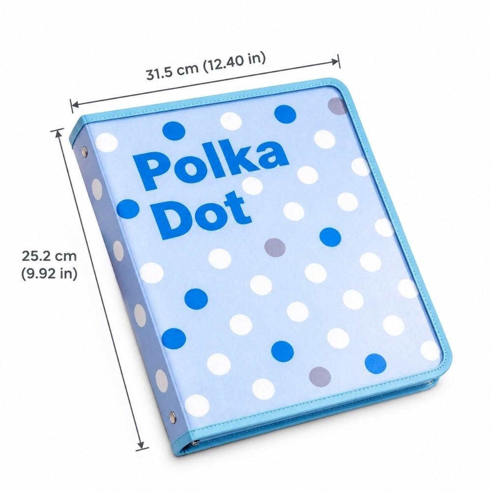 Polka Dot Print A4 Binder PP Notebook Shell High Quality Document Storage Case School Office
