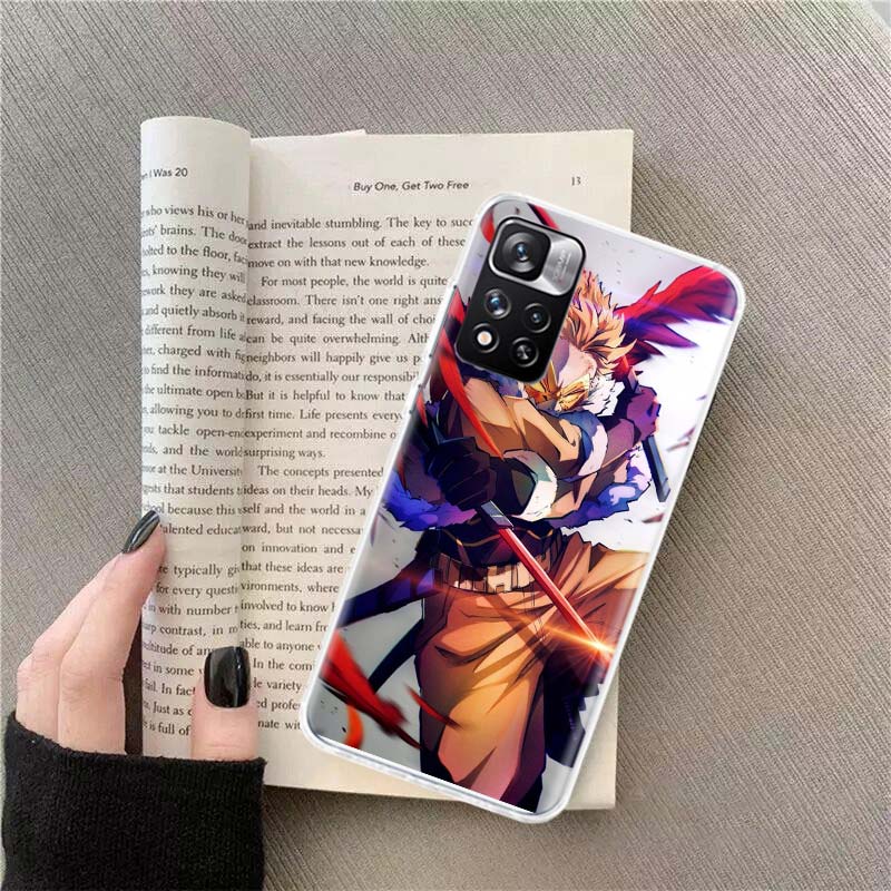 Anime MHA Hawks BNHA Phone Case For Redmi Note 13 12 Pro Plus 14 15 Pro 5G 11 11T 11E 11S 10 Pro 10S 9 9S Cover Cell Clear TPU C