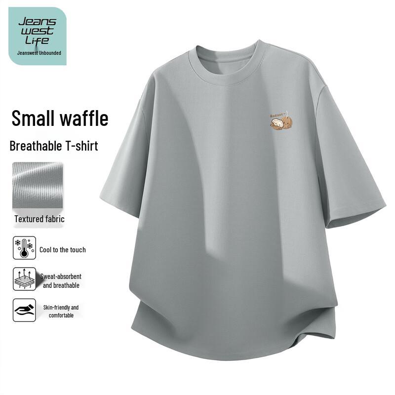 JEANSWEST LIFE Men s Waffle Half-Sleeve T-Shirt 2XL