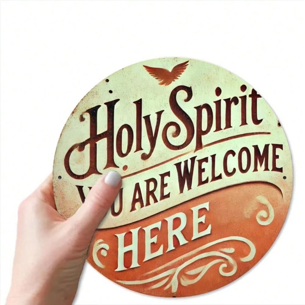 Vintage Welcome Tin Sign 7.87 Inch Round Metal Wall Art Decor Home Bar Cafe