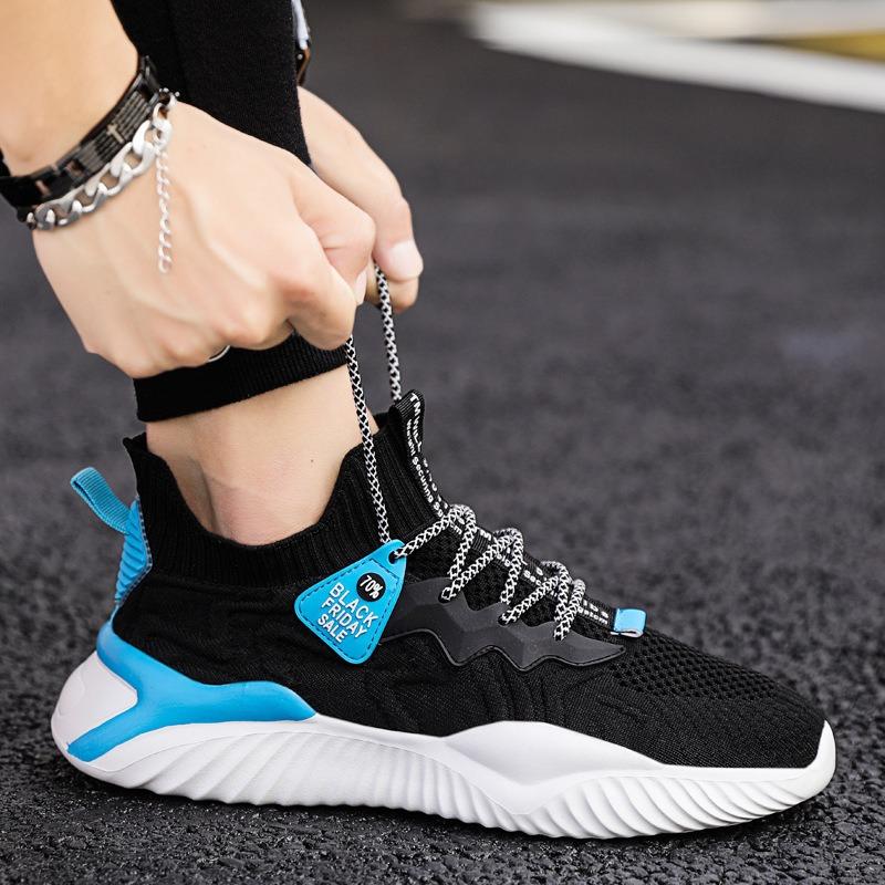 Spring fly-woven sports shoes new shoes men's casual shoes trendy running trendy shoes men's shoes