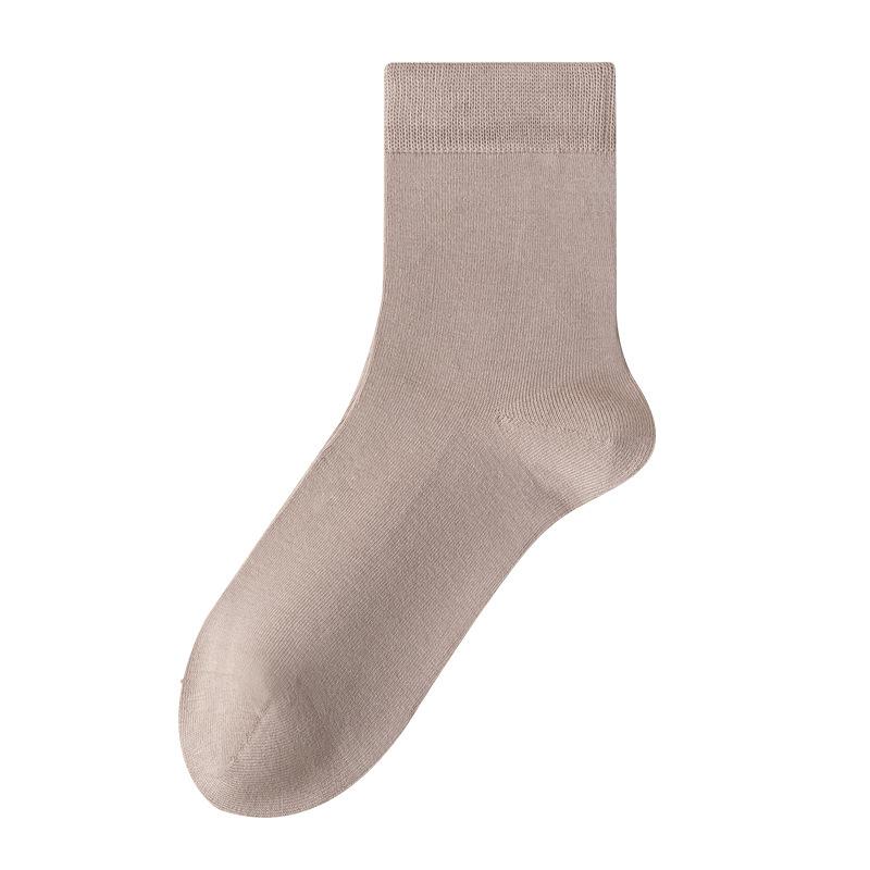 Chaussettes de printemps et d'automne, Chaussettes mi-mollet en pur coton pour femmes, Antibactériennes, Inodores, Chaussettes sans couture pour femmes, Chaussettes post-partum d'automne et d'hiver
