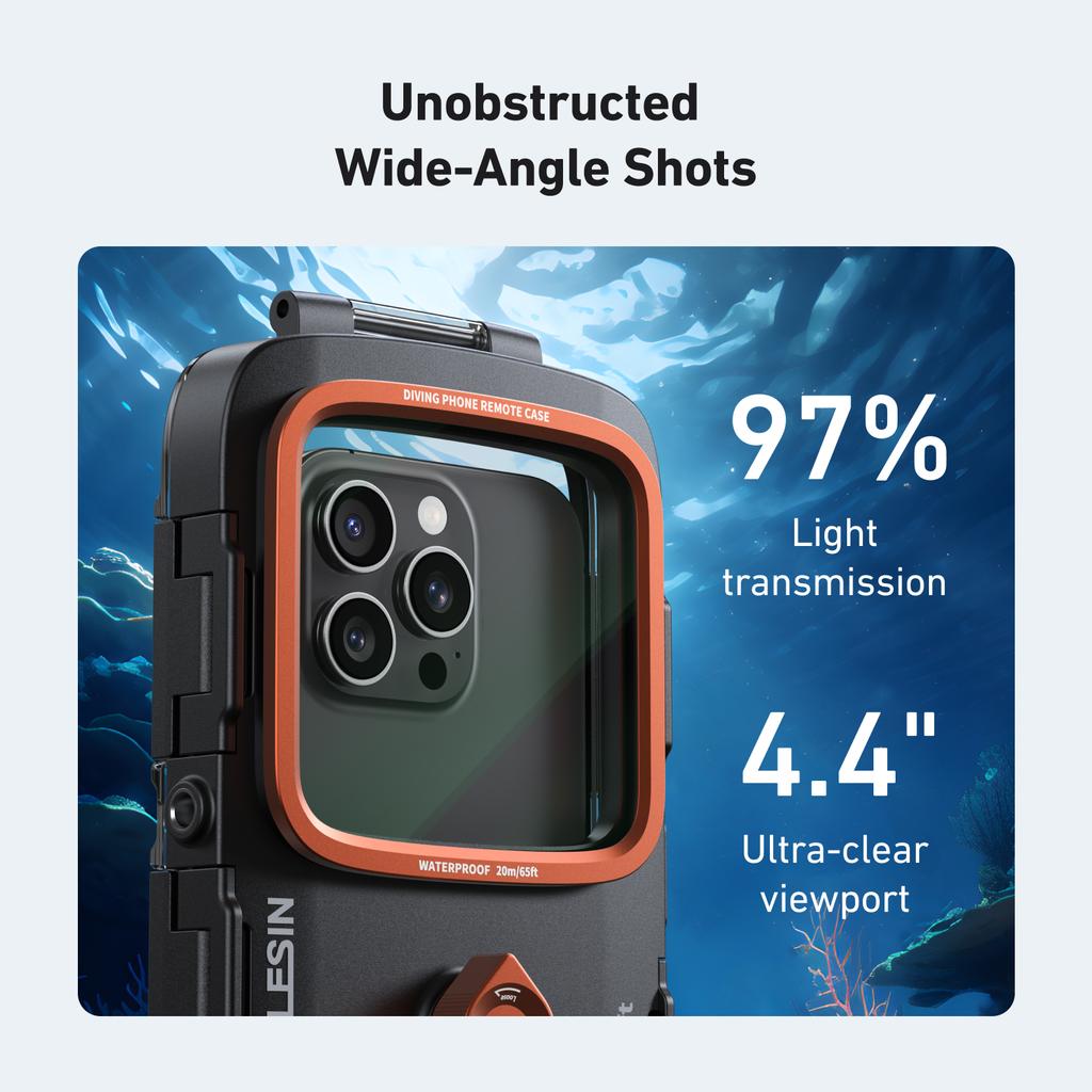 TELESIN Underwater Snorkeling Diving Phone Waterproof Case Universal Underwater Photo Video Diving Housing Handle Grip 7