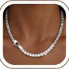 Shangxin Titanium Steel Cuban Chain Splicing Zircon Tennis Chain Light Luxury Personality Men's and Women's Collarbone Necklace