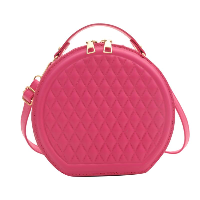 

Модная женская сумка с оболочкой из кожзаменителя, портативная маленькая круглая сумка, универсальная сумка на плечо, фактура, сумка-мессенджер в иностранном стиле роза розовый