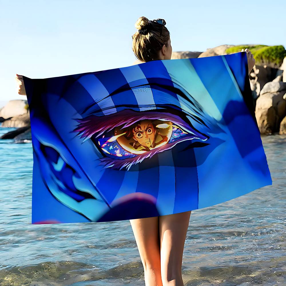 Anime Demon Slayer Beach Towel Colorful Bath Towels For Girl Microfiber Quick Dry Sand Free Beach Yoga Spa Gym Pool