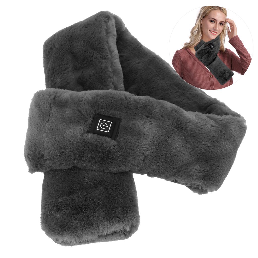 USB Heated Scarf   Neck Heating Scarf Detachable Plush Warming Neck Wrap Scarf