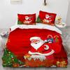 For Kids Teens Girls Bedroom Decor - Christmas Duvet Cover Set Microfiber Santa Claus Bedding Set Cartoon Bedding Set Single King