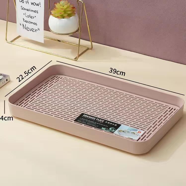 Double-Layer Plastic Draining Tray: Durable Household Tea, Bowl & Chopstick Storage Rack