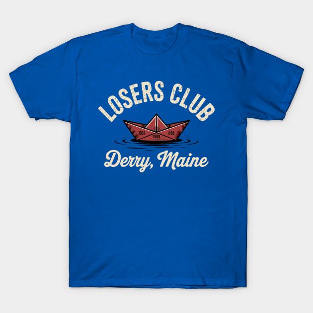 

Men Black Print T-shirt Losers Club No-Cut Transfer Paper Print Cotton Tshirt L королевский синий