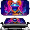 Funny Frog Sun Visor Car Windshield Sun Shade UV Protection Heat Insulation Cover Universal  Sun Protector