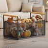 Large Plush Toy Storage Basket with Handles for Children's Dolls