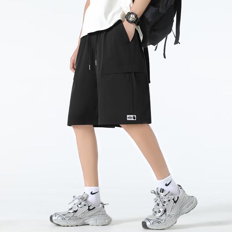 Fingercroxxit Men's 2025 Summer Cargo Shorts with Zipper Pockets