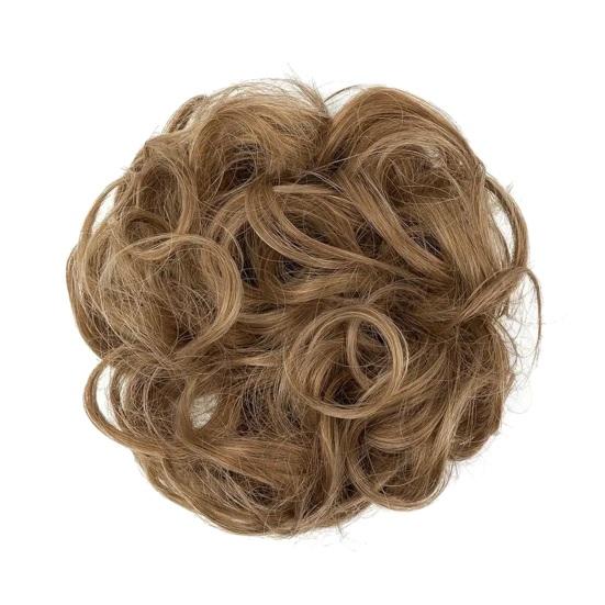 Păr postis pentru coc dezordonat, aspect natural, creț, gros, coc, scrunchies, extensii de păr Ponytail sintetice pentru femei cu elastic