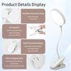 USB Rechargeable LED Table Lamp Portable Clip Bedside Reading Night Light With Touch Control 3 Dimming Modes Eye Protection Lamp