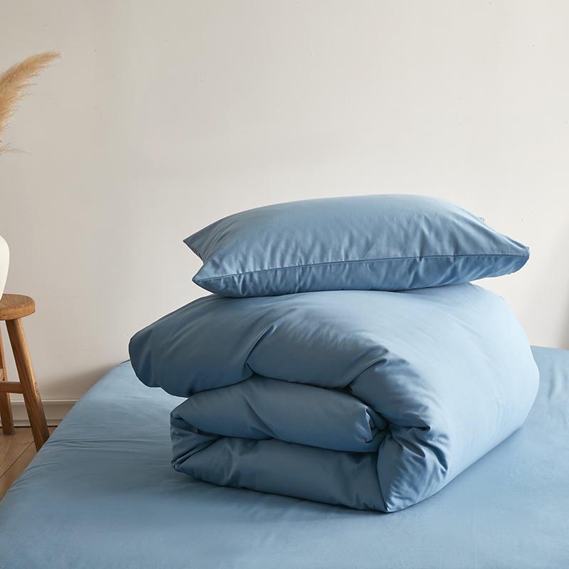 Solid Color Cotton Fitted Sheet & Pillowcase Set - Single Bed Mattress Protector