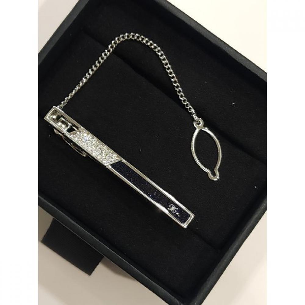 Daks Diagonal Sandstone Cubic Tie Pin Dmg1actp294s1 Single option