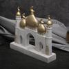 Ramadan Resin Art Statue Islamic Mosque Cultural Ornament Handcrafted Mosque Models Tower Decoration for Eid Home Office Ramadan Mubarak Gift