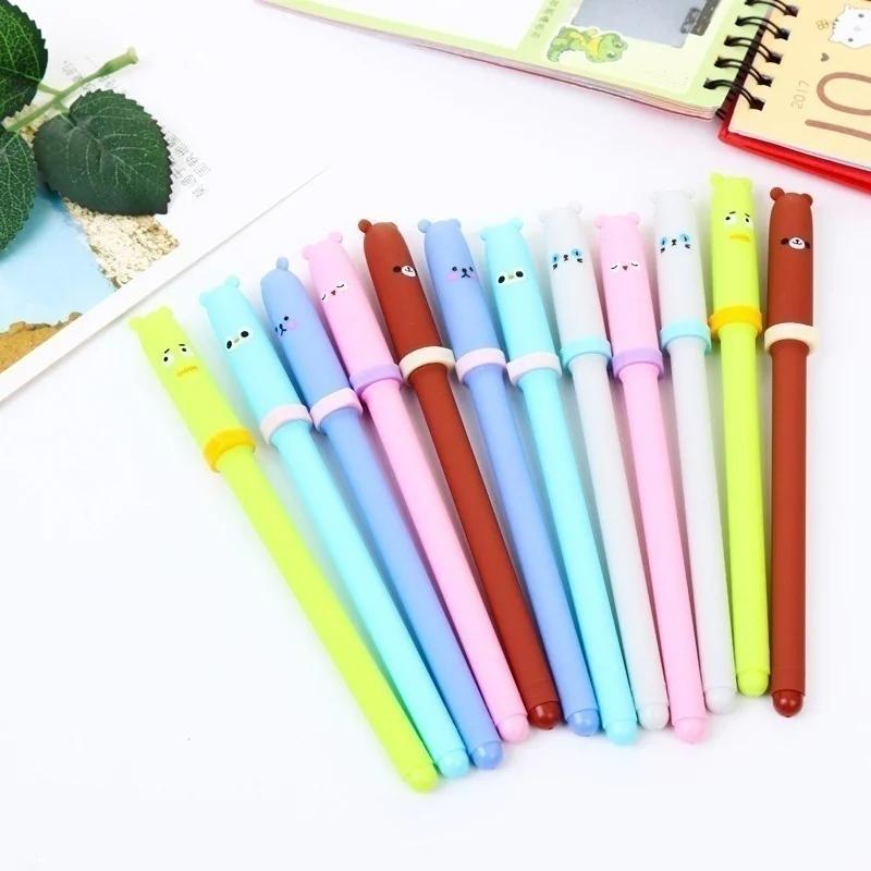 6/pcs Creative Animal Expression Pen Gel Pens Kawaii Pen Cute Korean Stationery Gifts RANDOM Color