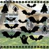 9pcs Luminous Halloween Hanging Decoration Ghost Door Window Decorations Bat Wall Stickers  Props