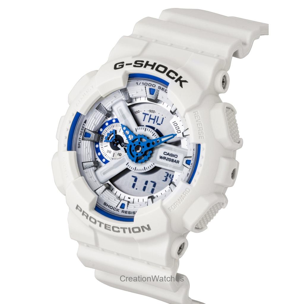 Casio G-Shock Analog Digital Harzarmband Weißes Zifferblatt Quarz GA-110HDS-7A 200M Herrenuhr