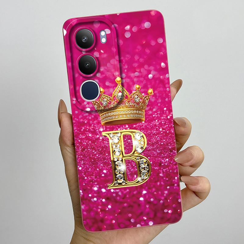 Pro Vivo Y19s 4G Pouzdro Koruna Počáteční Písmeno Měkký Silikonový Ochranný Zadní Kryt Pro Vivo V2419 Coque pro VivoY19S Y 19 s Fundas