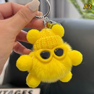 Mini Rex Tavşan Anahtarlık Kabarık Anahtarlıklar Biblolar Pom Pom Anahtarlık Biblo