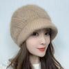 New Winter Knit Beanie Stylish Thickened Double-layered Warm Hat