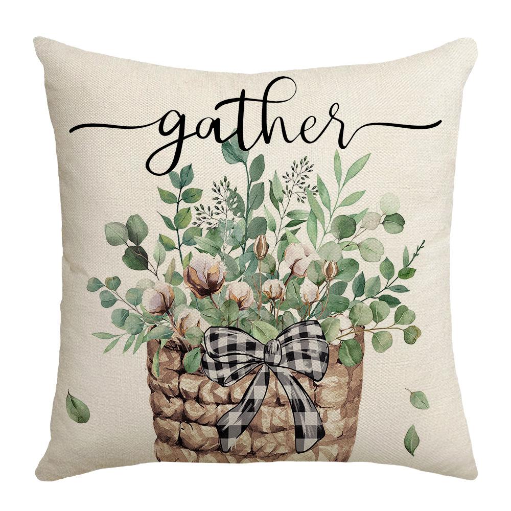 New Plant Flower Truck Letter Spring Series Pillow Cover Home Office Pillow Cushion Ins